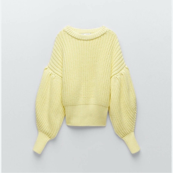 ZaraChunky Pale Yellow Women's Sweater C-4 - Picture 5 of 9